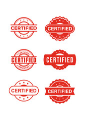 Certified stamp set stock illustration.