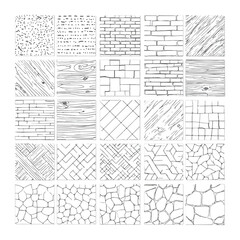 Architectural CAD Hatch Pattern Set, Vector Collection of Abstract Line Textures, Mosaic, Brick, Tile, and Stone Patterns for Architecture, Interior, and Landscape Design Plans