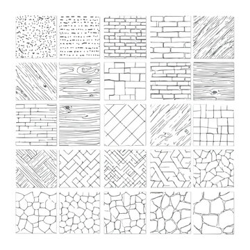 Architectural CAD Hatch Pattern Set, Vector Collection of Abstract Line Textures, Mosaic, Brick, Tile, and Stone Patterns for Architecture, Interior, and Landscape Design Plans