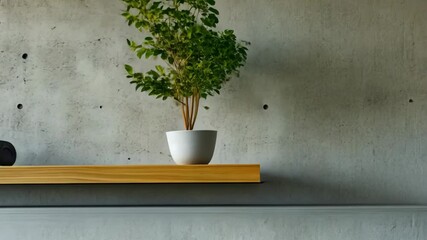 Small indoor plants enhance a minimalist home setting, adding green accents and a serene vibe to the space, illuminated by daylight