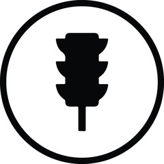 Illustrator Simple traffic light symbol in round frame Silhouette vector