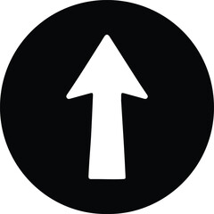 Illustrator Simple upward direction arrow in black circle Silhouette vector