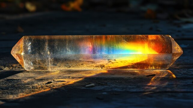 Crystal prism, light refracted