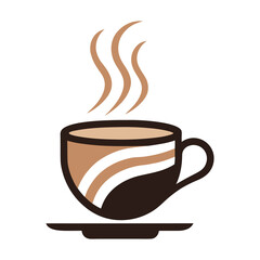  coffee cup vector design steam lines minima vector illustration