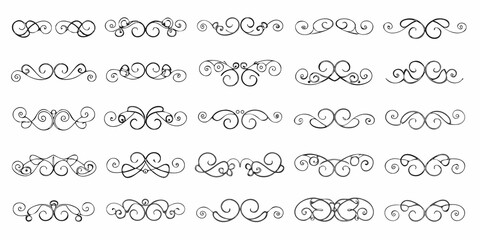 Obraz premium Collection of elegant black swirls and flourishes for decorative design elements