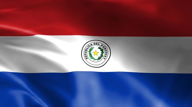 Flag of Paraguay 4k. Animated Background. Paraguay waving flag 4k