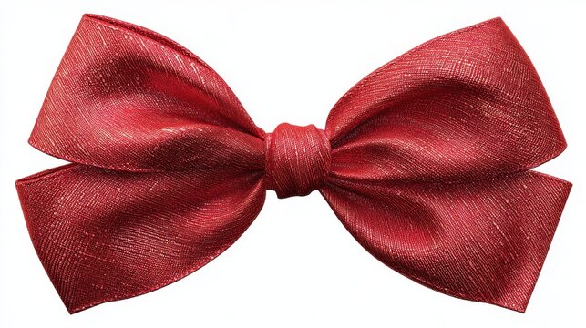 elegant red fabric ribbon with a soft textured bow isolated on transparent background  ideal for gift wrapping luxury packaging or festive digital designsred bow isolated on transparent backgroun