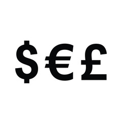 Obraz premium Global currency symbols illustration featuring the prominent dollar, euro, and pound signs, representing international finance, economic exchange, wealth, investment, and market trends.