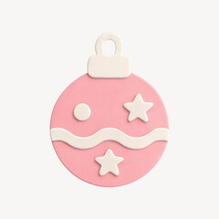 Pink festive ornament with stars