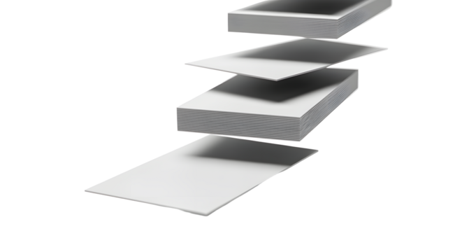 Layered material samples showing different textures and structures