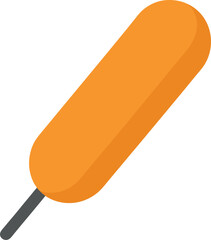 Bright Orange Corn Dog Vector Snack Icon