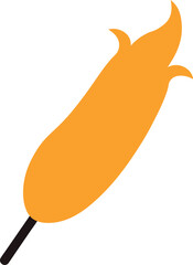 Flaming Corn Dog Vector Carnival Snack Icon