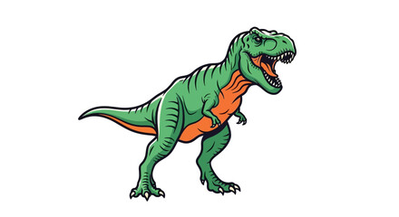 Roaring Tyrannosaurus Rex: A Prehistoric Predator Illustration.