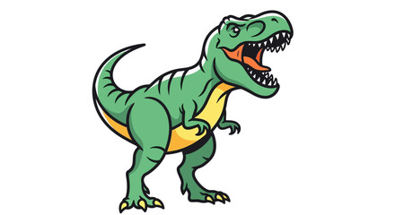 Cartoon Tyrannosaurus Rex with Open Mouth Illustration.