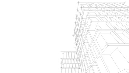 Architectural drawings vector 3d illustration