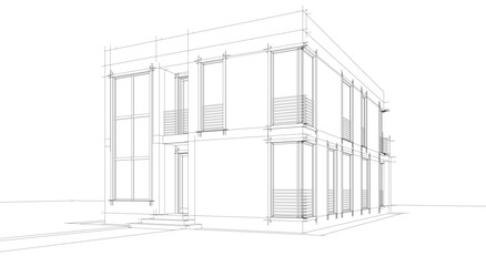 Architectural drawings vector 3d illustration