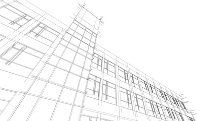 Architectural drawings vector 3d illustration