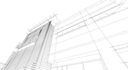 Fototapeta premium Architectural drawings vector 3d illustration
