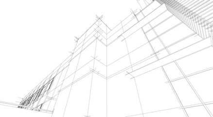 Architectural drawings vector 3d illustration