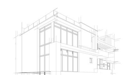 Architectural drawings vector 3d illustration