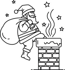 Santa claus chimney christmas holiday season winter december tradition gift giving