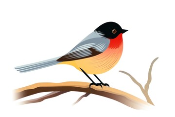 Obraz premium Bird animal robin white background.