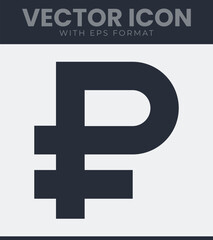 Russian ruble currency symbol icon, money exchange and transactions