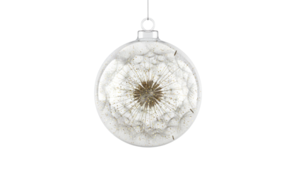 Decorative glass ornament with dandelion inside for christmas  