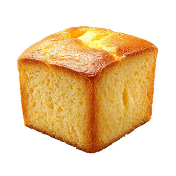Golden Brown Cube-Shaped Bread on a transparent background