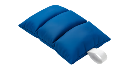 Ergonomic blue sandbag offers stability and support for photography, videography, or physical therapy, designed for comfort and ease of use