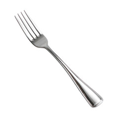 Shiny stainless steel fork isolated on white background. 3D rendering illustration of metal cutlery for dining