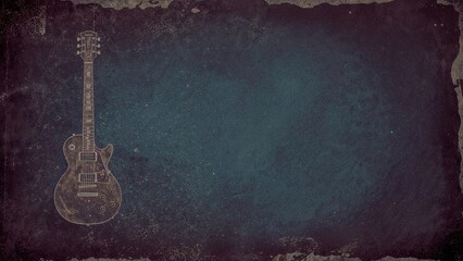 Guitar Illustration Dark Textured Background