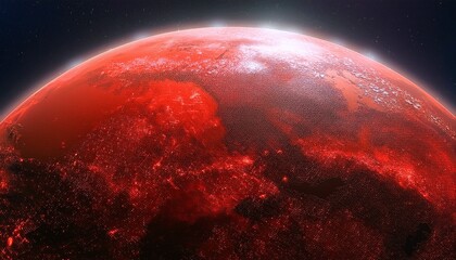 Digital Red Planet Of Earth 3D Animation