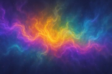 Mystical Cosmic Cloud is a beautiful colorful nebula against the deep blue space.