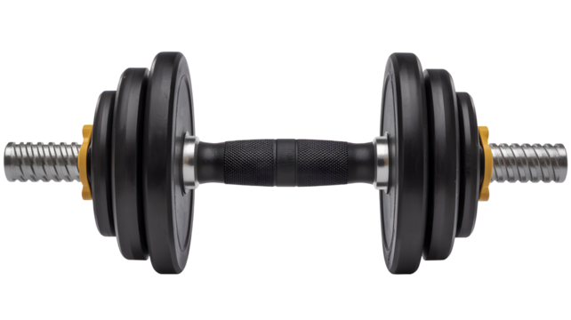 Professional adjustable dumbbell with textured grip and secure locking collars for intense strength training sessions at home or gym