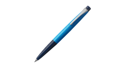 Sleek modern blue and navy pen with chrome accents offers elegant writing and professional appeal for any business or creative task