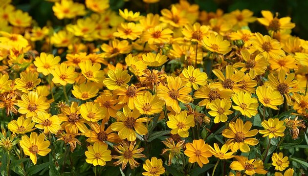 A Lot Of Yellow Flowers Of Sundrops In Mid June