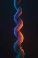A swirling, blue and orange textured column illuminated against a dark backdrop.
