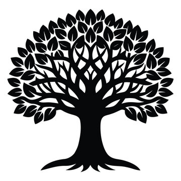 banyan tree vector icon