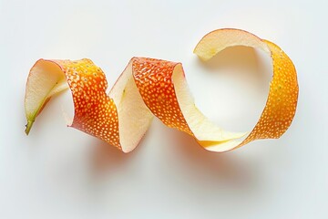 Curled apple peel close-up