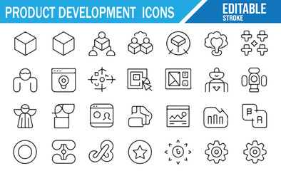 Creative Innovation and Testing Icons for Business and Technology