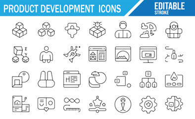 Vector Pack of Prototyping, UX, UI, and Business Growth Icons
