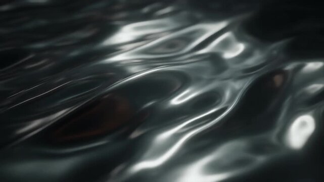 Liquid Metal Reflection – minimal dark futuristic