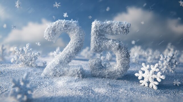 winter wonderland 25 percent discount snow covered numbers and festive snowflakes