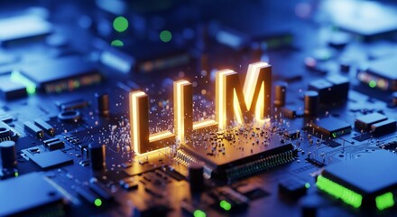 Explore large language models with this stunning professional technology circuit board design for your AI business