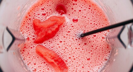 Refreshing watermelon smoothie blending in the kitchen for a healthy summer drink and delicious treat