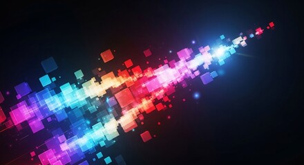 Dynamic abstract background with vibrant colorful cubes for modern technology or creative design projects