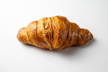 Single Croissant on White Background