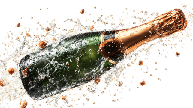 bottle of champagne on a white background - Powered by Adobe