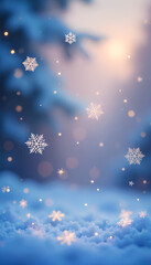 Snowy Forest with Glowing Light